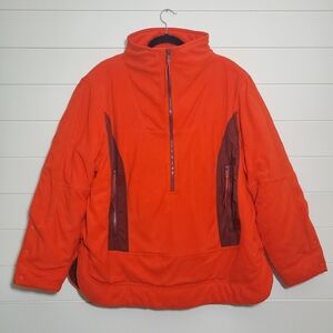 Free People FP Movement Climber Orange Fleece Oversized Jacket Size L‎